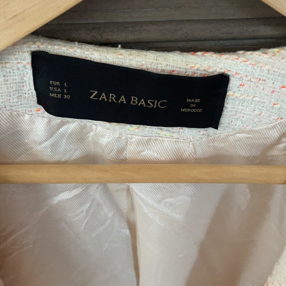 Zara Basic Cream Orange Blazer, size L - Picture 3 of 6